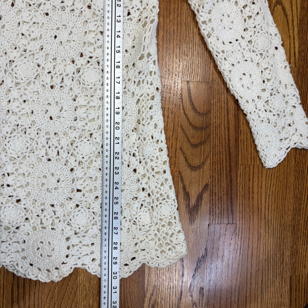 Ivory Crochet Swim Cover-up (M) - Picture 5 of 6